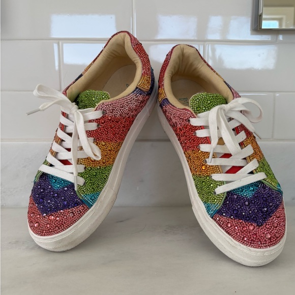 Betsey Johnson Crystal-Embellished Women's Sneakers 9 - Picture 2 of 7